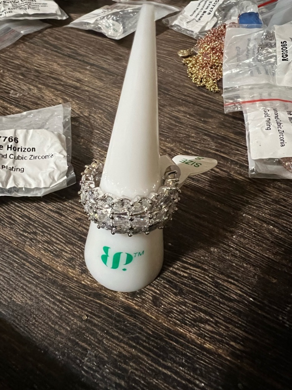 Sparkling Silver Tone CZ Statement Ring - Clear Crystals BP OG Ring